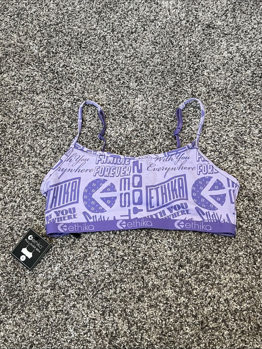 NWT Ethika Purple Pullover Bra - Large